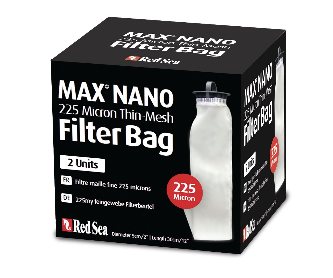 Red sea MAX NANO filter sock 225 micron (2 pack)